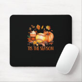 Tapis De Souris C'Est La Saison Citrouille Leaf Latte Fall Softbal (Avec souris)