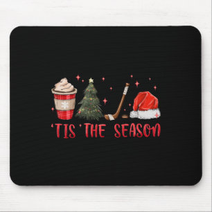 Tapis De Souris C'est la saison de hockey Café Arbre de Noël Hocke