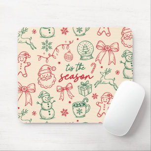 Tapis De Souris C'est la Saison - Doodle de Noël