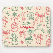 Tapis De Souris C'est la Saison - Doodle de Noël (Devant)