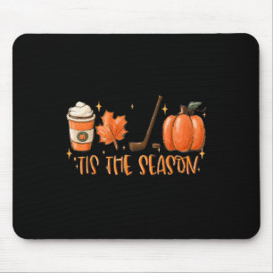 Tapis De Souris C'est la saison Hockey Latte Feuilles Bonjour citr