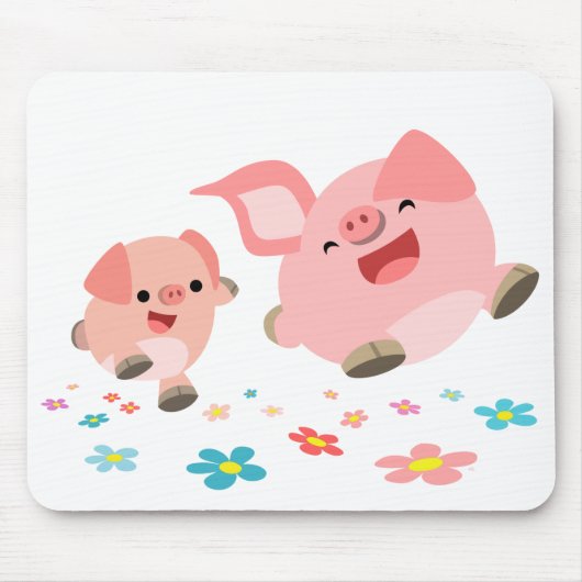 Tapis De Souris C'est le printemps ! ! - Deux mignons cochons de c (Devant)