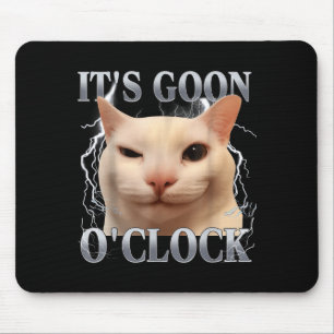 Tapis De Souris C'est l'heure de Goon Mème de chat drôle Hommes Fe