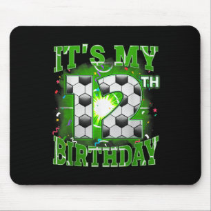 Tapis De Souris C'Est Mon 12e Anniversaire Garçons Football 12 Ans