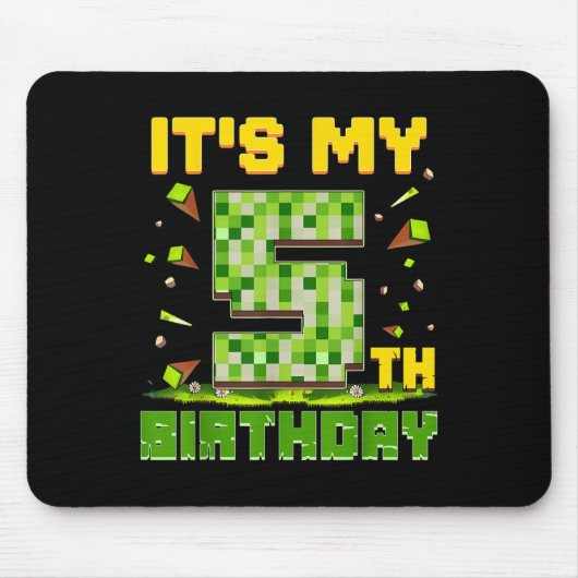 Tapis De Souris C'est mon 5e anniversaire garçon 5 ans Anniversair (Devant)