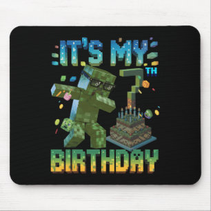 Tapis De Souris C'est mon 7e anniversaire Gamer Pixel Number Anniv