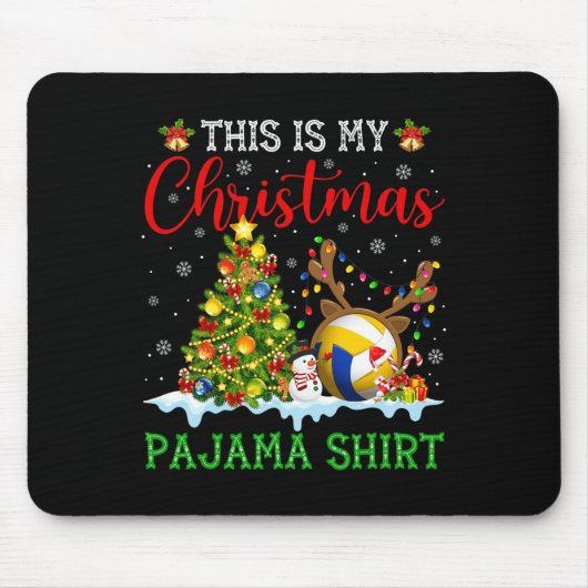 Tapis De Souris C'Est Mon Pajama De Volley-Ball De Noël (Devant)