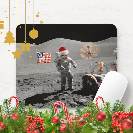 Tapis De Souris C'est un petit pas pour Santa Apollo 17