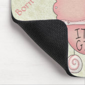 Tapis De Souris C'est une fille ! Porte-bébé rose Souris (Coin)