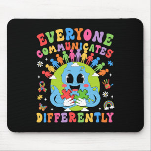 Tapis De Souris Chacun Communique Différemment L'Autisme Discours 