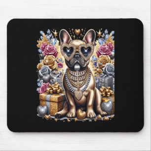 Tapis De Souris Chaîne de Frenchie Bulldog Cool Blingeecore Noël