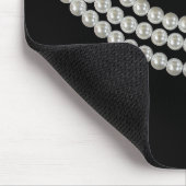 Tapis De Souris Chaîne De Perles Sur Noir (Coin)