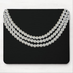 Tapis De Souris Chaîne De Perles Sur Noir