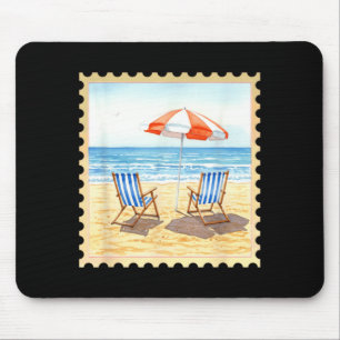 Tapis De Souris Chaises de plage estivales sous parapluie