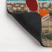 Tapis De Souris Chaises sur la côte de l'océan sous ciel (Coin)