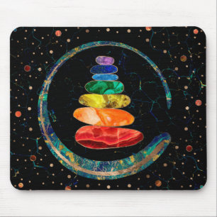 Tapis De Souris Chakras Zen Stones et Enso circle