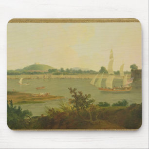 Tapis De Souris Chaloupe naviguant en bas du Gange après le fort