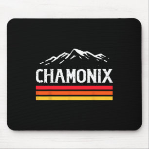 Tapis De Souris Chamonix Station de ski Montagne France Rétro