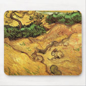 Tapis De Souris Champ avec deux lapins par Vincent van Gogh (Devant)