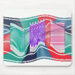 Tapis De Souris Champ de moment angulaire quantique coloré abstrai