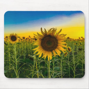 Tapis De Souris Champ de tournesols du Kansas