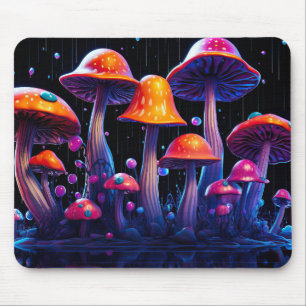 Tapis De Souris Champignon néon de style psychédélique