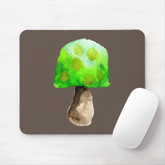Tapis De Souris Champignon vert aquarelle champignons mignons (Avec souris)