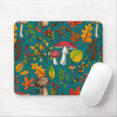 Tapis De Souris Champignons d'automne, feuilles, noix et baies sur (Avec souris)