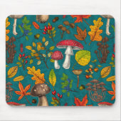 Tapis De Souris Champignons d'automne, feuilles, noix et baies sur (Devant)