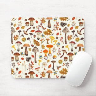 Tapis De Souris Champignons sauvages sur blanc