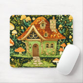 Tapis De Souris Champignons vert et or sur fleurs (Avec souris)