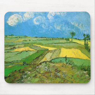 Tapis De Souris Champs de blé de Van Gogh à Auvers sous un ciel nu
