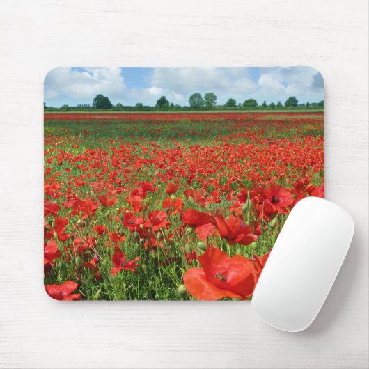 Tapis De Souris Champs de pavot (Avec souris)