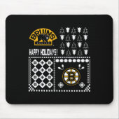 Tapis De Souris Chandail de Noël moche de Boston Bruins (Devant)