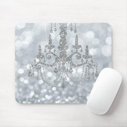 Tapis De Souris Chandelier blanc Parties scintillant en argent Bok (Avec souris)