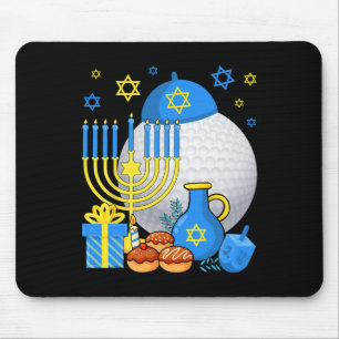 Tapis De Souris Chandelier juif drôle de balle de golf Hanukkah he