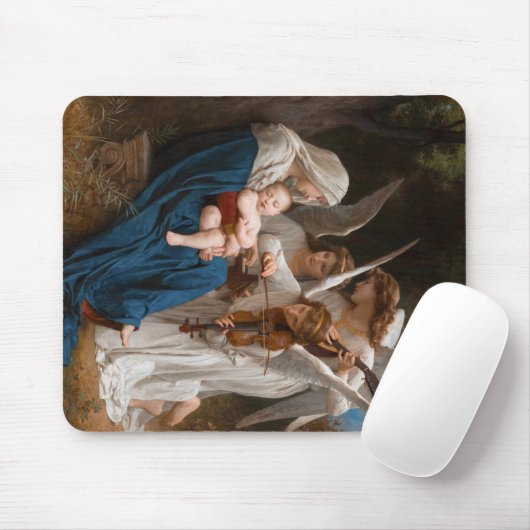 Tapis De Souris Chanson des anges de William-Adolphe Bouguereau (Avec souris)