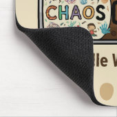 Tapis De Souris Chaos & Caffeine Funny Parenting Mom Life Coffee   (Coin)