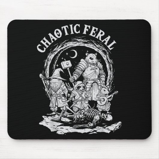 Tapis De Souris Chaotic Feral Funny Rpg Party Fantasy Animal Meme  (Devant)