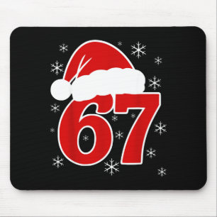 Tapis De Souris Chapeau de Noël de Santa Six Seven 6 7 67 Meme Gen