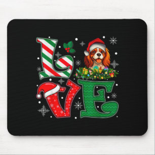Tapis De Souris Chapeau de Père Noël Amour Cavalier King Charles S