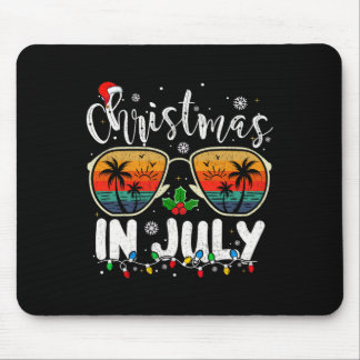 Tapis De Souris Chapeau de Santa Noël en Juillet Lunettes d'été Va