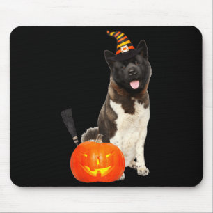 Tapis De Souris Chapeau de sorcière d'Halloween pour Akita