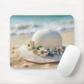 Tapis De Souris Chapeau d'été de plage (Avec souris)