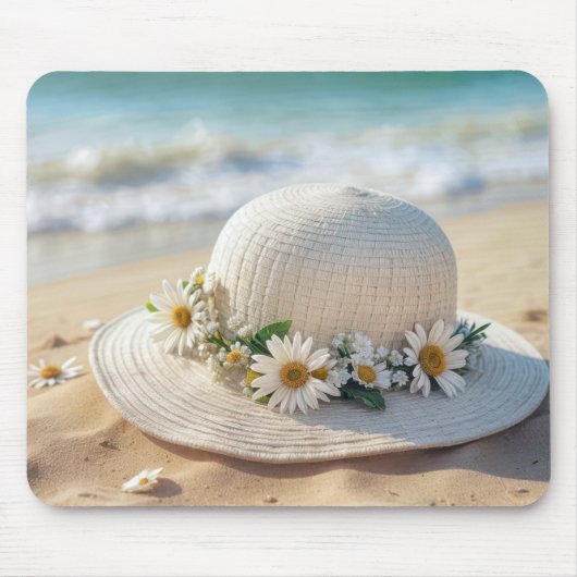 Tapis De Souris Chapeau d'été de plage (Devant)