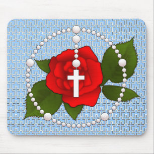 Tapis De Souris Chapelet avec le motif croisé