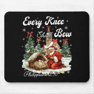 Tapis De Souris Chaque genou fléchira Jésus Noël chrétien San