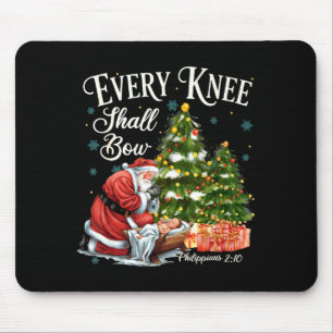 Tapis De Souris Chaque genou fléchira Santa Noël Scène de la Nativ