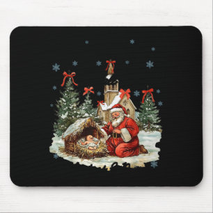 Tapis De Souris Chaque genou pliera Scène de noël drôle de la Nati