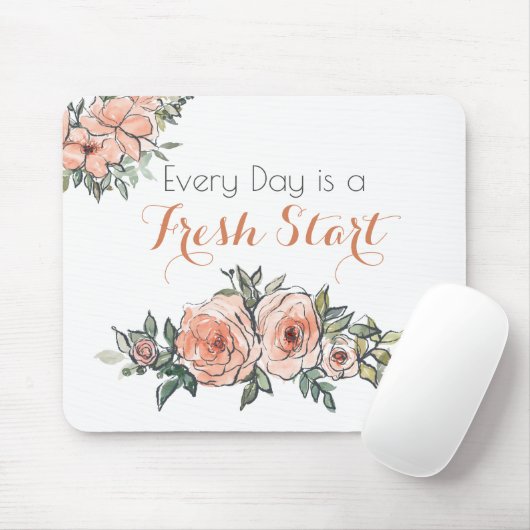 Tapis De Souris Chaque jour est un nouveau départ Elégant aquarell (Avec souris)